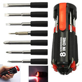 8 In 1 Multi-function Screwdriver Kit With Led Portable Torch